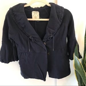 Anthropologie Allihop Cropped Sweatshirt Jacket
